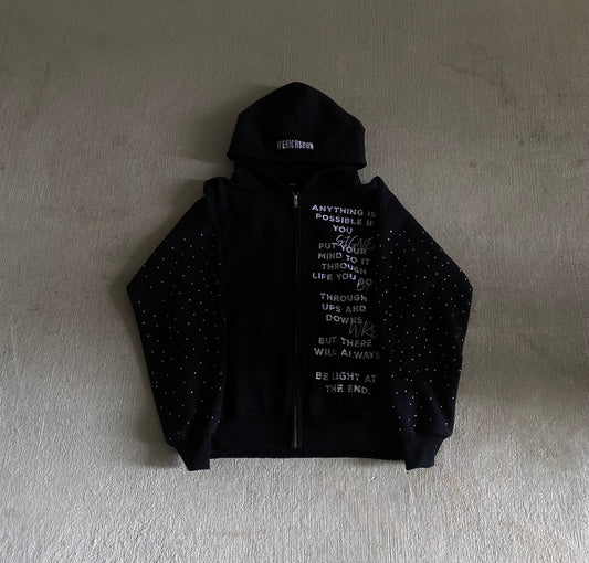 Werichsoon Rhinestone Zipup